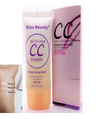 Kiss Beauty All in One CC Foundation Cream 3 in 1 Foundation Clear and Correct Cream 30g